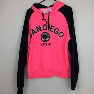 Hayward.Ca Size XL Hot Pink Black Medium San Diego Logo Hooded Sweatshirt